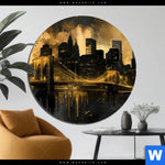 Bild Edelstahloptik Nachtleuchten Ueber Manhattan Rund Produktvorschau mit dem Bild Nachtleuchten über Manhattan im Format Rund.