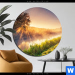 Bild Edelstahloptik Nebel Am Fluss Rund Produktvorschau mit dem Bild Nebel am Fluss im Format Rund.