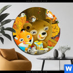 Bild Edelstahloptik Niedliche Waldtiere Rund Produktvorschau mit dem Bild Niedliche Waldtiere im Format Rund.