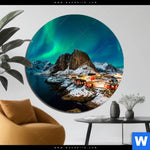 Bild Edelstahloptik Nordlichter Rund Produktvorschau mit dem Bild Nordlichter im Format Rund.