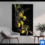 Bild Edelstahloptik Oliven Splash Hochformat Produktvorschau mit dem Bild Oliven Splash im Format Hochformat.