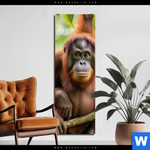Bild Edelstahloptik Orang Utan Familie Im Regenwald Schmal Produktvorschau mit dem Bild Orang Utan Familie im Regenwald im Format Schmal.