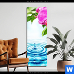 Bild Edelstahloptik Orchidee Wassertropfen Schmal Produktvorschau mit dem Bild Orchidee & Wassertropfen im Format Schmal.