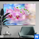 Bild Edelstahloptik Orchideen Blueten Querformat Produktvorschau mit dem Bild Orchideen Blüten im Format Querformat.