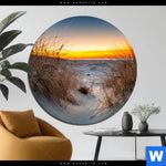 Bild Edelstahloptik Ostseestrand Bei Sonnenuntergang Rund Produktvorschau mit dem Bild Ostseestrand bei Sonnenuntergang im Format Rund.