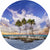 Bild Edelstahloptik Palmen Auf Insel Rund Motivvorschau