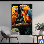 Bild Edelstahloptik Papageien Auf Einem Ast Hochformat Produktvorschau mit dem Bild Papageien auf einem Ast im Format Hochformat.