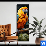 Bild Edelstahloptik Papageien Auf Einem Ast Schmal Produktvorschau mit dem Bild Papageien auf einem Ast im Format Schmal.