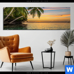 Bild Edelstahloptik Paradiesische Insel Panorama Produktvorschau mit dem Bild Paradiesische Insel im Format Panorama.