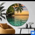 Bild Edelstahloptik Paradiesische Insel Rund Produktvorschau mit dem Bild Paradiesische Insel im Format Rund.