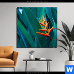 Bild Edelstahloptik Paradiesvogelblume Quadrat Produktvorschau mit dem Bild Paradiesvogelblume im Format Quadrat.