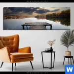 Bild Edelstahloptik Pier Am Fluss Panorama Produktvorschau mit dem Bild Pier am Fluss im Format Panorama.