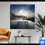 Bild Edelstahloptik Pier Am Fluss Quadrat Produktvorschau mit dem Bild Pier am Fluss im Format Quadrat.