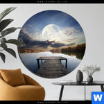 Bild Edelstahloptik Pier Am Fluss Rund Produktvorschau mit dem Bild Pier am Fluss im Format Rund.