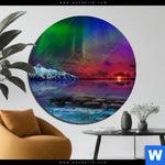 Bild Edelstahloptik Polarlichter Rund Produktvorschau mit dem Bild Polarlichter im Format Rund.