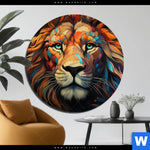 Bild Edelstahloptik Pop Art Leo Rund Produktvorschau mit dem Bild Pop Art Leo im Format Rund.