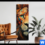 Bild Edelstahloptik Pop Art Leo Schmal Produktvorschau mit dem Bild Pop Art Leo im Format Schmal.