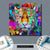 Bild Edelstahloptik Pop Art Tiger No 2 Quadrat Materialbild
