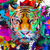 Bild Edelstahloptik Pop Art Tiger No 2 Quadrat Motivvorschau