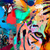 Bild Edelstahloptik Pop Art Tiger No 2 Quadrat Zoom