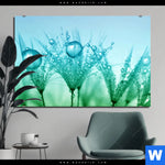 Bild Edelstahloptik Pusteblume Mit Tautropfen Querformat Produktvorschau mit dem Bild Pusteblume mit Tautropfen im Format Querformat.