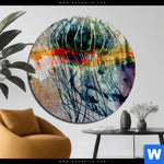 Bild Edelstahloptik Quallen Rund Produktvorschau mit dem Bild Quallen im Format Rund.