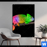 Bild Edelstahloptik Regenbogen Chamaeleon Hochformat Produktvorschau mit dem Bild Regenbogen Chamäleon im Format Hochformat.