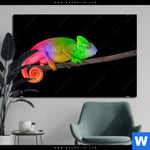 Bild Edelstahloptik Regenbogen Chamaeleon Querformat Produktvorschau mit dem Bild Regenbogen Chamäleon im Format Querformat.