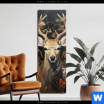 Bild Edelstahloptik Reh Blumen Schmal Produktvorschau mit dem Bild Reh Blumen im Format Schmal.