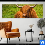 Bild Edelstahloptik Rind In Den Schottischen Highlands Panorama Produktvorschau mit dem Bild Rind in den schottischen Highlands im Format Panorama.