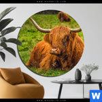 Bild Edelstahloptik Rind In Den Schottischen Highlands Rund Produktvorschau mit dem Bild Rind in den schottischen Highlands im Format Rund.