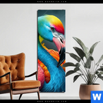 Bild Edelstahloptik Romantische Flamingos Schmal Produktvorschau mit dem Bild Romantische Flamingos im Format Schmal.