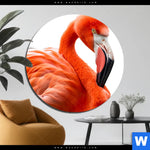 Bild Edelstahloptik Rosa Flamingo Rund Produktvorschau mit dem Bild Rosa Flamingo im Format Rund.
