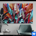 Bild Edelstahloptik Rote Und Smaragdgruene Blaetter Querformat Produktvorschau mit dem Bild Rote und smaragdgrüne Blätter im Format Querformat.