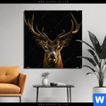 Bild Edelstahloptik Rotwild Portraet Quadrat Produktvorschau mit dem Bild Rotwild Porträt im Format Quadrat.