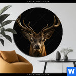 Bild Edelstahloptik Rotwild Portraet Rund Produktvorschau mit dem Bild Rotwild Porträt im Format Rund.