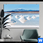Bild Edelstahloptik Salzlandschaft In Den Anden Querformat Produktvorschau mit dem Bild Salzlandschaft in den Anden im Format Querformat.