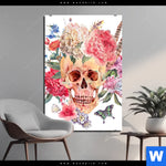 Bild Edelstahloptik Schaedel Im Boho Stil Hochformat Produktvorschau mit dem Bild Schädel im Boho Stil im Format Hochformat.