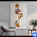 Bild Edelstahloptik Schmetterlinge Muscheln Im Sand Hochformat Produktvorschau mit dem Bild Schmetterlinge & Muscheln im Sand im Format Hochformat.