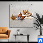 Bild Edelstahloptik Schmetterlinge Muscheln Im Sand Quadrat Produktvorschau mit dem Bild Schmetterlinge & Muscheln im Sand im Format Quadrat.