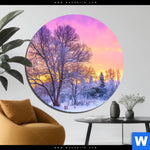 Bild Edelstahloptik Schoene Winterlandschaft Rund Produktvorschau mit dem Bild Schöne Winterlandschaft im Format Rund.