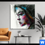 Bild Edelstahloptik Schoenes Maedchen Quadrat Produktvorschau mit dem Bild Schönes Mädchen im Format Quadrat.