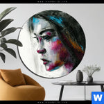 Bild Edelstahloptik Schoenes Maedchen Rund Produktvorschau mit dem Bild Schönes Mädchen im Format Rund.