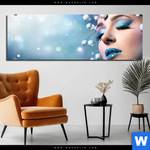 Bild Edelstahloptik Schoenheit In Blau Weiss Panorama Produktvorschau mit dem Bild Schönheit in Blau & Weiss im Format Panorama.