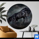 Bild Edelstahloptik Schwarzer Hengst Rund Produktvorschau mit dem Bild Schwarzer Hengst im Format Rund.