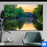 Bild Edelstahloptik See Mit Alter Bruecke Aus Stein Querformat Produktvorschau mit dem Bild See mit alter Brücke aus Stein im Format Querformat.