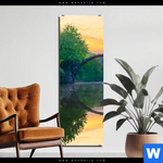 Bild Edelstahloptik See Mit Alter Bruecke Aus Stein Schmal Produktvorschau mit dem Bild See mit alter Brücke aus Stein im Format Schmal.