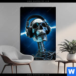 Bild Edelstahloptik Skelett Kopfhoerer Hochformat Produktvorschau mit dem Bild Skelett & Kopfhörer im Format Hochformat.