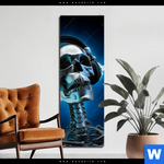 Bild Edelstahloptik Skelett Kopfhoerer Schmal Produktvorschau mit dem Bild Skelett & Kopfhörer im Format Schmal.