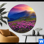 Bild Edelstahloptik Sommerberg Im Sonnenuntergang Rund Produktvorschau mit dem Bild Sommerberg im Sonnenuntergang im Format Rund.